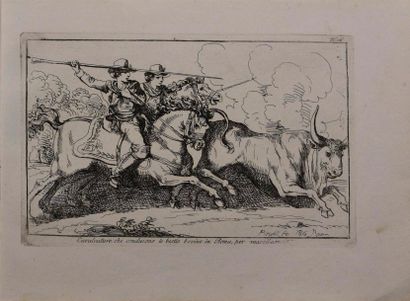 ESTAMPES Bartolomeo PINELLI (1781-1835) Cavalcade avec des bovins, 1816 Eau forte...