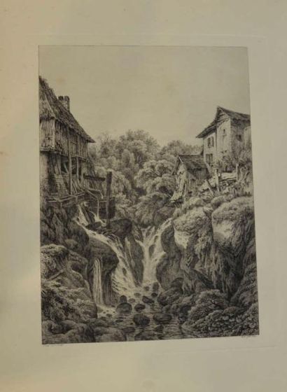 ESTAMPES Eugène BLERY (1805 - 1886) Paysages. Eaux-fortes. Formats in-4° et in-folio...