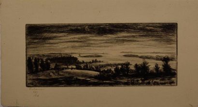 Dessins - Oeuvres sur papier Jean FRELAUT (1879-1954) La baie de Kerdolan Eau forte...