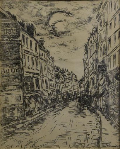 Dessins - Oeuvres sur papier Maurice de VLAMINCK (1876-1958) Scène de rue (planche...