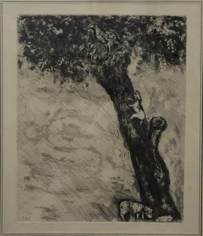 ESTAMPES Marc CHAGALL (1887 - 1985) Illustration pour les Fables de La Fontaine (Le...