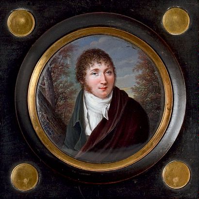 Henri Albert ADAM (1766-1820) ** Portrait de Fortuné de Rochedragon (1775-1803)
Miniature...