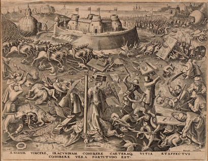 D'après Pieter BRUEGHEL L'ANCIEN (1525 - 1569) La force. 1559 (planche de la suite...