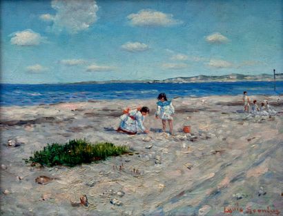 Louis SOONIUS (1883-1956) Enfants jouant au bord de la mer
Huile sur panneau, signée...