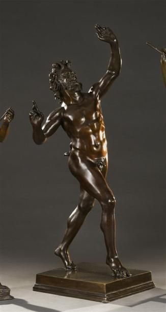 D'après l'Antique Faune dansant
Important bronze à patine brune, signé Chiurazzi...