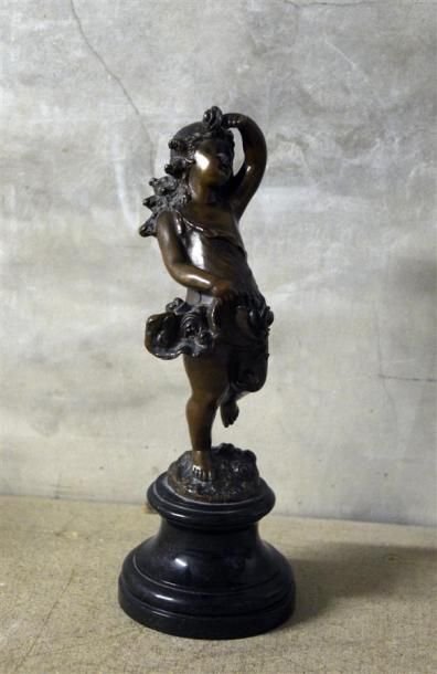 Sculptures des XIXe et XXe siècles Franz IFFLAND (1862-1935) Petite fille jouant...