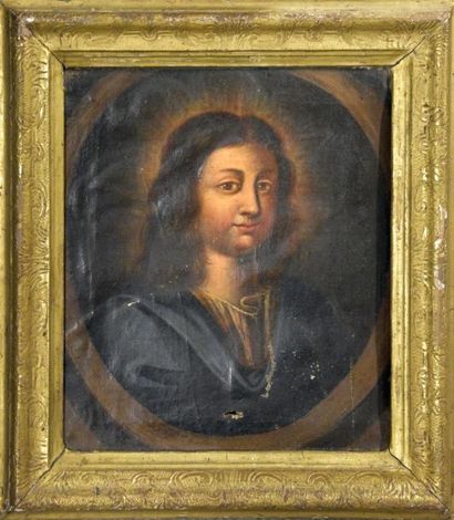 TABLEAUX ANCIENS École ITALIENNE du XVIIIe siècle Portrait de Jésus adolescent Huile...