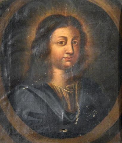TABLEAUX ANCIENS École ITALIENNE du XVIIIe siècle Portrait de Jésus adolescent Huile...