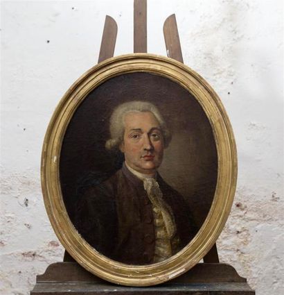 TABLEAUX ANCIENS Ecole FRANCAISE du XVIIIe siècle Portrait d'un homme de qualité...