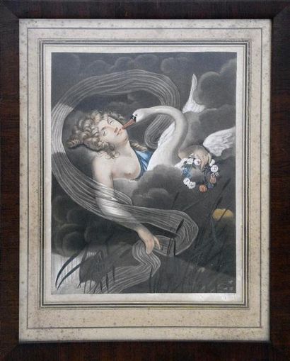 ESTAMPES D'après Villiers HUET (1772-1813) Deux estampes sur les amours des dieux...