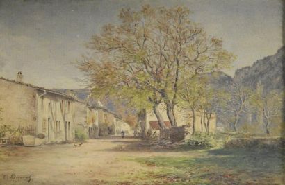 Tableaux du XIXe siècle et Ecoles régionales Victor DUCROT (c.1852-1912) Rue de Thoirette...