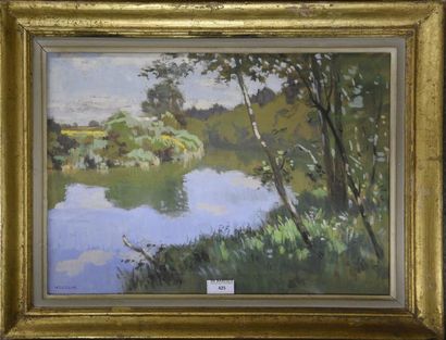 Tableaux du XIXe siècle et Ecoles régionales Emile WEGELIN (1875-1962) La rivière...