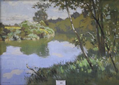 Tableaux du XIXe siècle et Ecoles régionales Emile WEGELIN (1875-1962) La rivière...