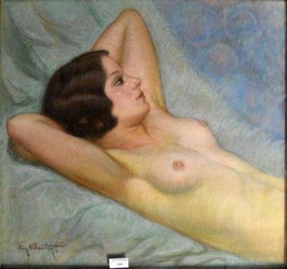 Tableaux du XIXe siècle et Ecoles régionales Eugène RIBOULET (1883-1972)
Femme nue
Pastel...