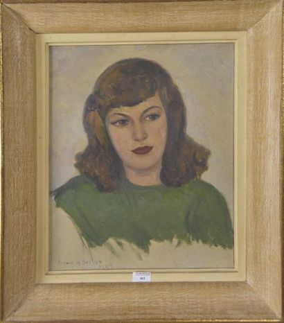 Art moderne et contemporain Frank A. BROWN (1876-1962) Femme de Simone Huile sur...