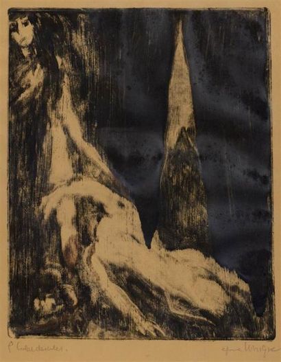 Art moderne et contemporain Pierre COMBET-DESCOMBES (1885-1966) Couple dans un paysage...