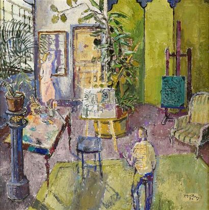 Art moderne et contemporain Edouard MACAVOY (1905-1991) L'atelier du peintre, 90...