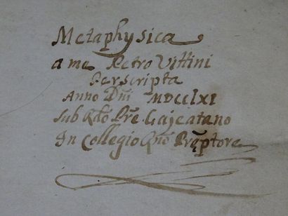 null METAPHYSICA - 1761 "A ma retro vittini perscripta Anno Dei XDCCLXI sub [...]...