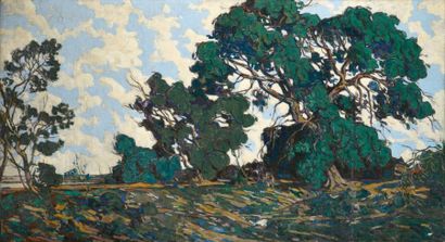Eugène BROUILLARD (1870-1950) Arbres noueux au bord de l'étang
Spectaculaire panneau...