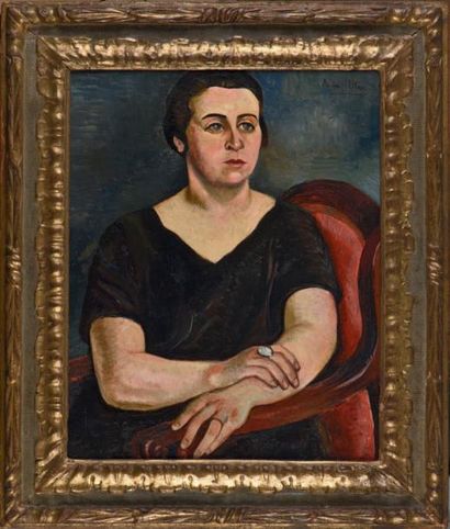 André UTTER (1886-1948) Portrait de Madame Germaine Eisenmann (1894-1970), artiste...