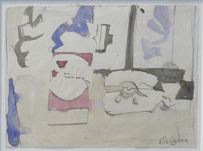 Jean EDELMANN (1916-2008) Sans titre
Encre et aquarelle signée en bas à droite
H....