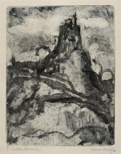Pierre COMBET-DESCOMBES (1885-1966) Le Puy-en-Velay
Monotype, signé en bas à gauche...