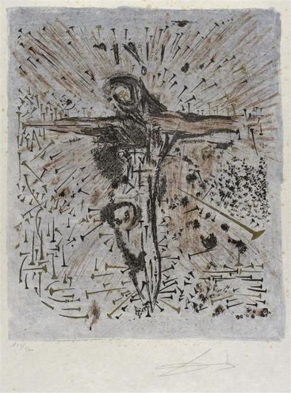 Salvador DALI (1904-1989) Crucifixion
Lithographie sur papier Japon, signée en bas...
