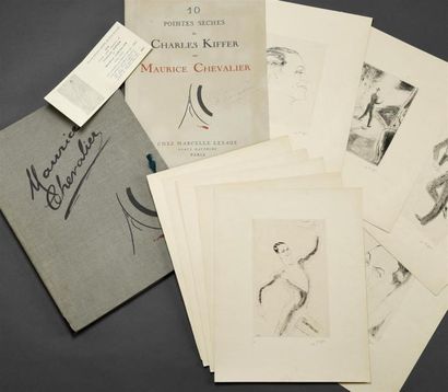 Charles KIFFER (1902-1992) Maurice Chevalier, suite de dix pointes sèches sur papier
Japon...