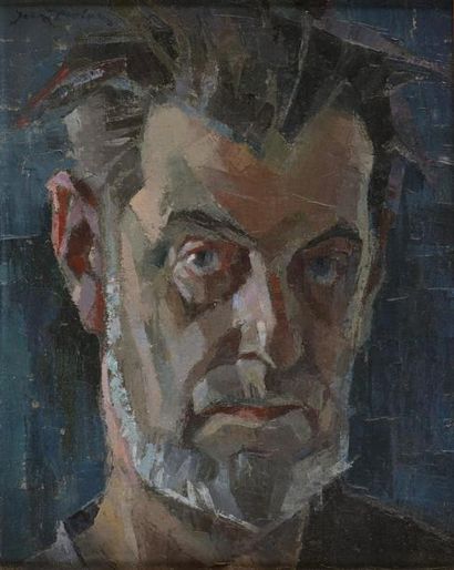 Jean DULAC (1902-1968) Autoportrait, vers 1960
Huile sur toile, signée en haut à...