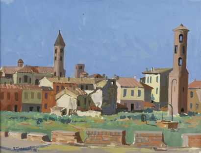 Maurice STOPPANI (1921-2014) Ravenne, Italie, 1956
Gouache, signée et datée en bas...