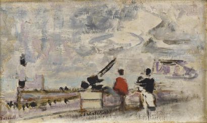 Alexandre GARBELL (1903-1970) Le port animé
Huile sur toile signée en bas à gauche.
H....