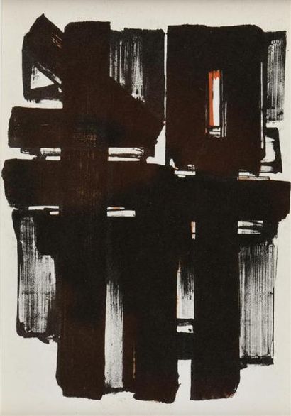 Pierre SOULAGES (né en 1919) Sans titre, 1957
Pochoir en couleurs
H. 14,5 cm - L....