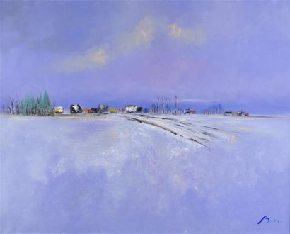 Tony BULLER (né en 1938) Vers le hameau l'hiver (Corrèze)
Acrylique sur toile, signée...