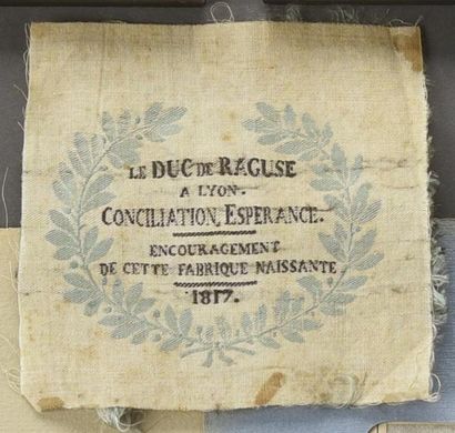 null Maréchal Marmont, Duc de Raguse, étoffe commémorative tissée à Lyon lors des...