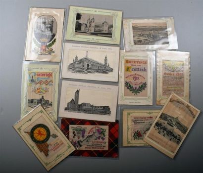 null Expositions internationales, première moitié du XXe siècle 13 cartes postales...