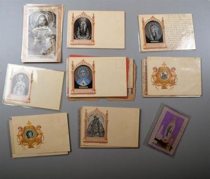null Dévotion mariale, réunion de vingt cartes postales, première moitié du XXe siècle...