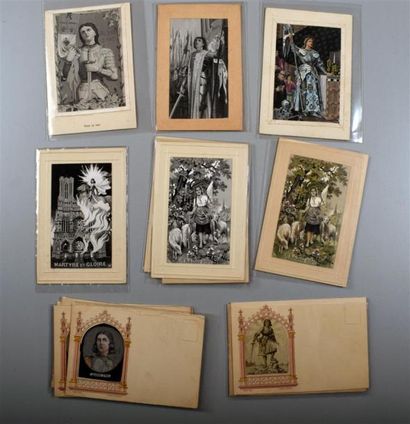 null Jeanne d'Arc, vers 1920 14 cartes postales illustrées de portraits en plein...