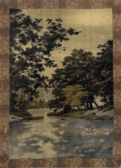 null Tenture en velours, Japon, époque Meiji
Velours de soie épinglé peint sur chaîne...