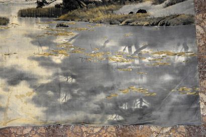 null Tenture en velours, Japon, époque Meiji
Velours de soie épinglé peint sur chaîne...