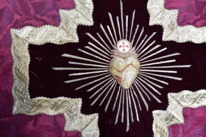 null Chasuble au Sacré-coeur, fin du XIXe siècle Chasuble composite en damas ramagé...
