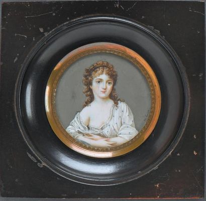 Jean-Jacques THÉRÉSA de LUSSE (1757-1833) (?) Portrait de femme une épaule dénudée...