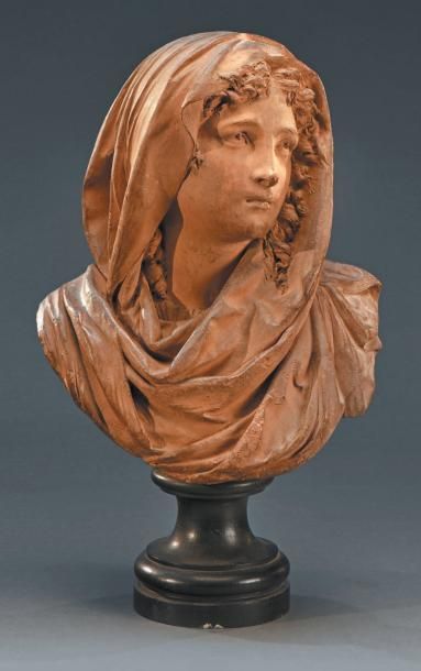 ALBERT-ERNEST CARRIER BELLEUSE (1824-1887) Buste de femme
Terre cuite, signée «A...