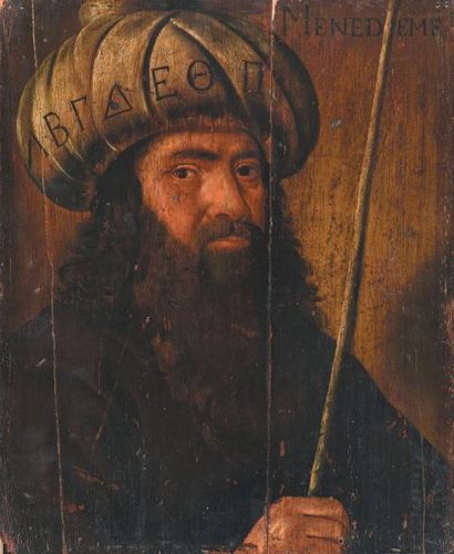 École Flamande du XVIIe siècle Portrait de Menedeme, philosophe grec
Huile sur panneau
H....