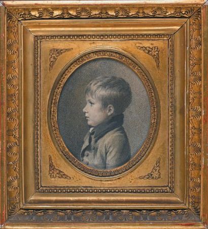 Pierre BOUILLON (1776-1831) Portrait de profil de son neveu Paul CAILLARD, âgé de...