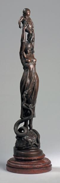 Gustave DORÉ (1832-1883) * L'Effroi ou l'Amour maternel
Bronze à patine brune
Modèle...