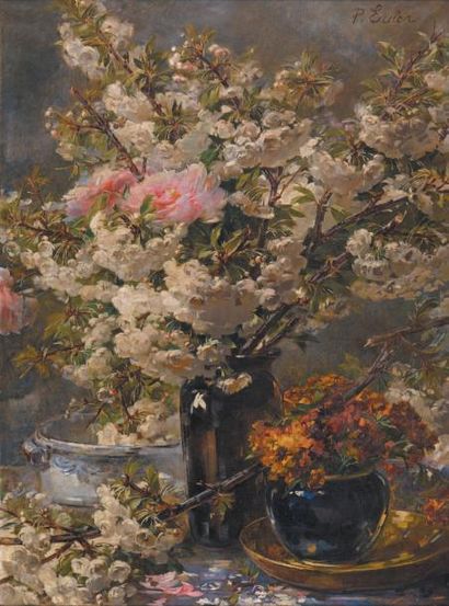 Pierre Nicolas EULER (1846-1915) Nature morte au bouquet
Huile sur toile, signée...