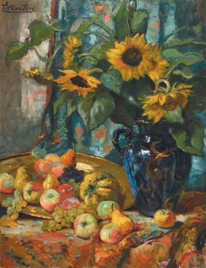 Jacques MARTIN (1844-1919) Nature morte au bouquet de tournesols
Huile sur toile,...