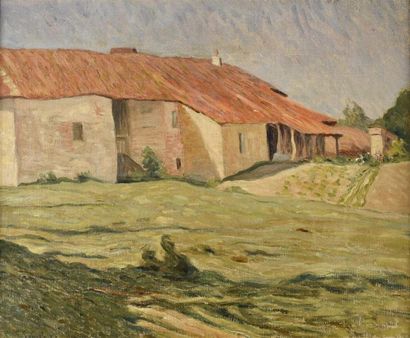 Philippe POURCHET (1873-1941) Ferme dans la Dombes
Huile sur toile, signée et située...