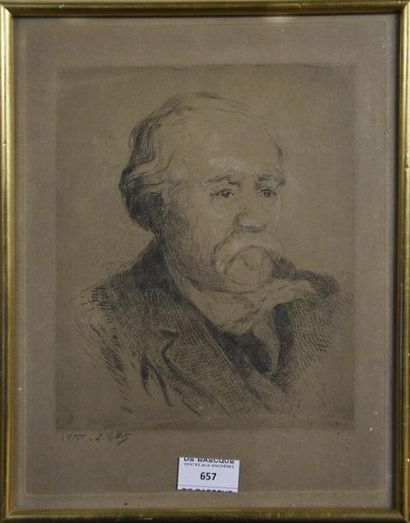 ESTAMPES Eugène Louis GILLOT(1867/68-1925) Portrait de Clémenceau Estampe signée...
