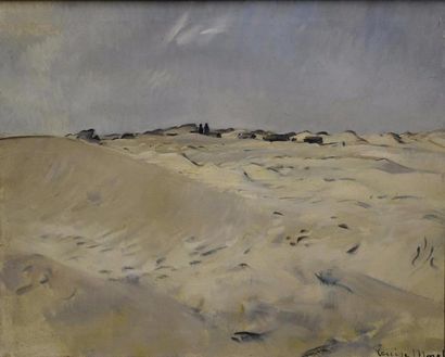 Art moderne et contemporain Louise MOREL (1898-1974) Paysage à Port-Étienne, Mauritanie....